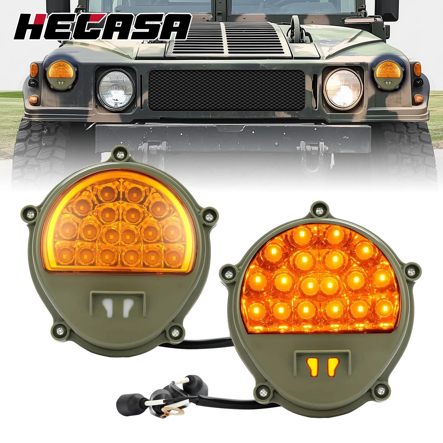 2X LED Front Turn Signal Lights for Humvee M998 M35 (YYYY–YYYY)