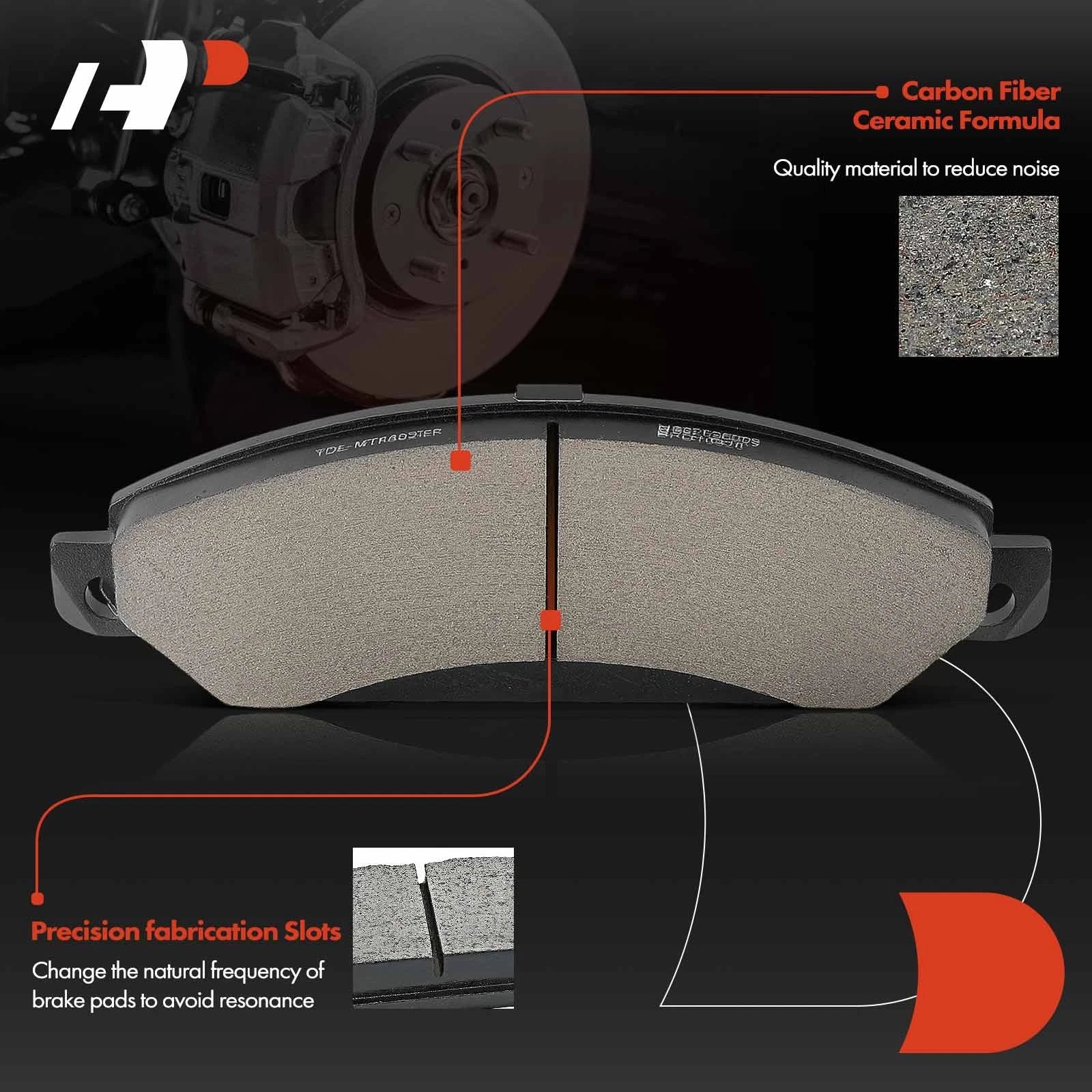 Set of 4 Front Ceramic Brake Pads for Chevrolet Silverado 1500 (2005–2018)