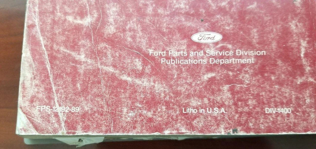 Service Shop Manual for Lincoln Mark VII (1989) FPS-12192-89