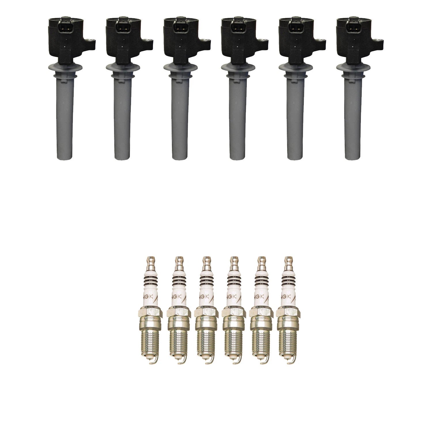Set of 6 NGK COP Ignition Coils & Iridium IX Spark Plugs for Mazda 6 (2003–2008)