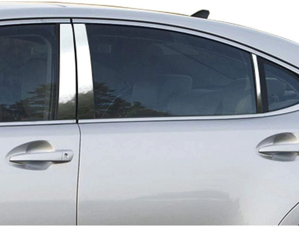 6pc. Luxury FX Stainless Steel Pillar Post Trim for 2013-2018 Lexus ES350 4DR