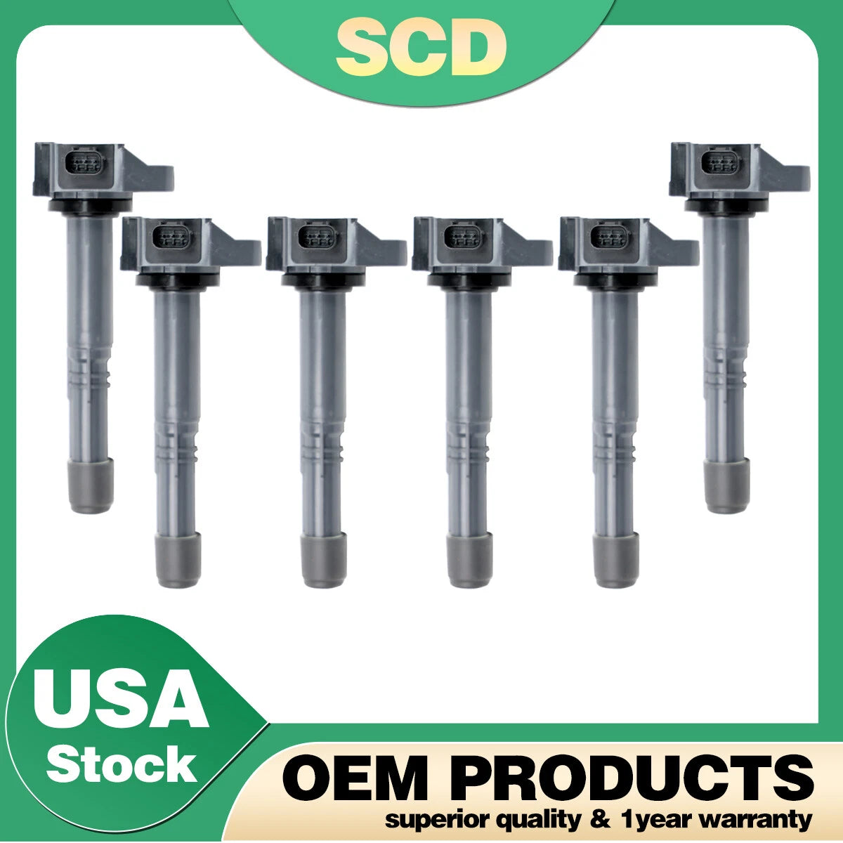 Set of 6 Ignition Coils for Honda CR-V 2.4L, Acura TLX, ILX, Accord 2.0L (2015–2020)