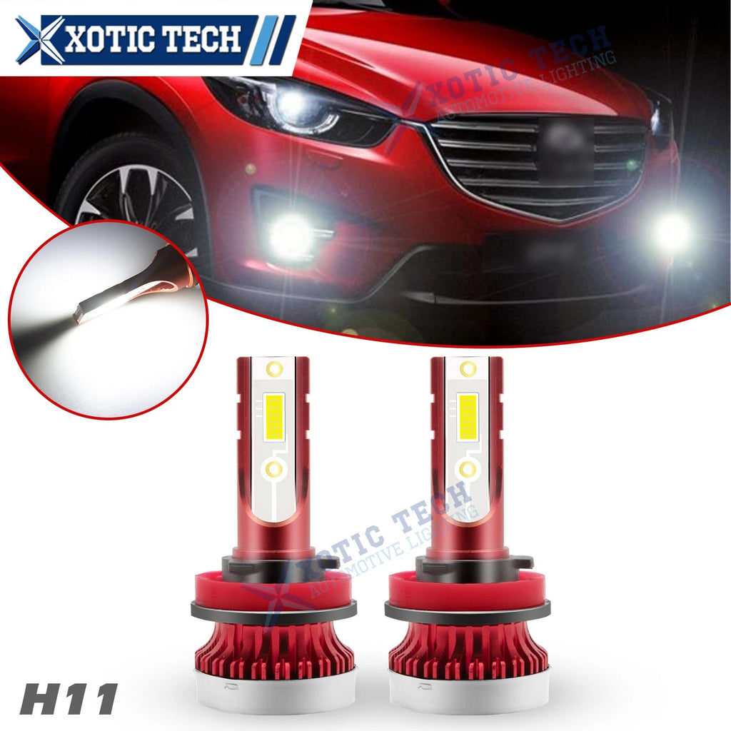 Ultra Cool White 100W COB LED Fog Light Conversion Kit for Mazda (H11/H8, 2007–2010)