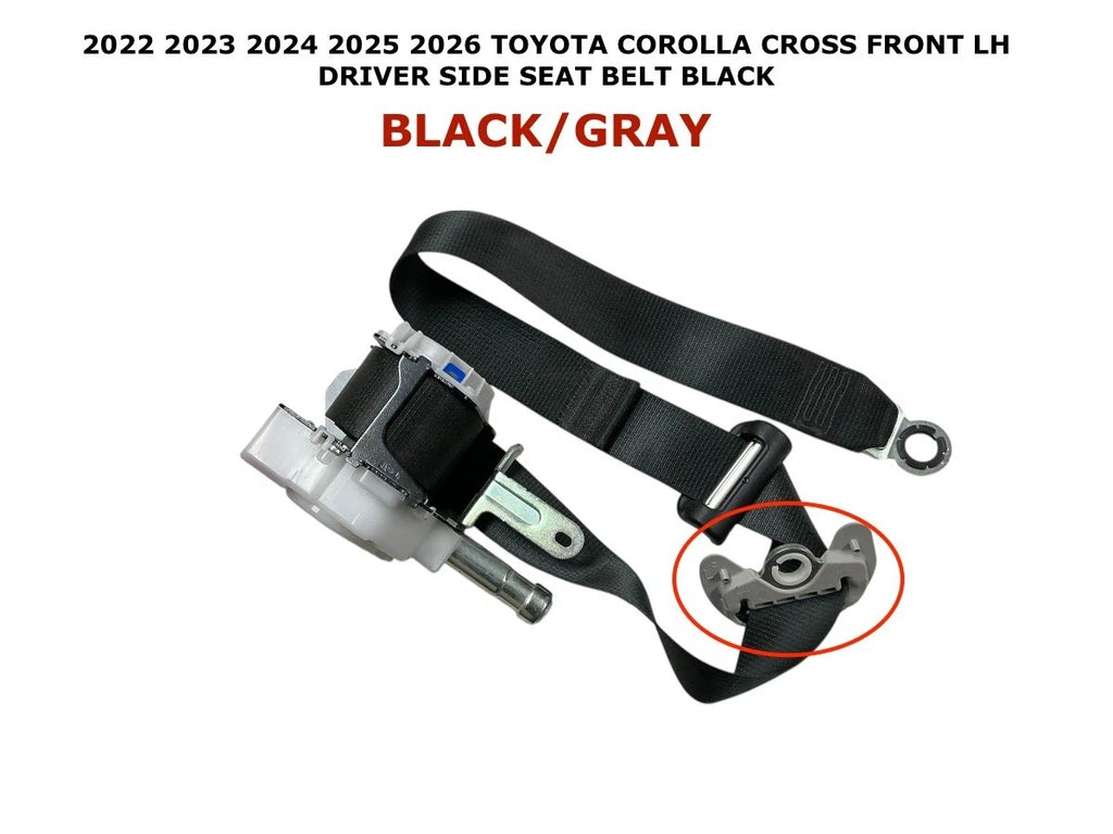 Front Left Side Seat Belt for Toyota Corolla Cross (2022–2026) - Black/Gray