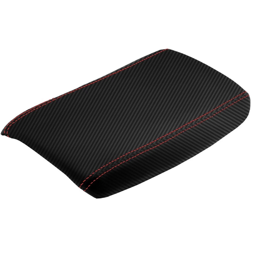 Console Armrest Cover for Corvette C5 (1997–2004) - PVC Carbon Fiber Red Stitch