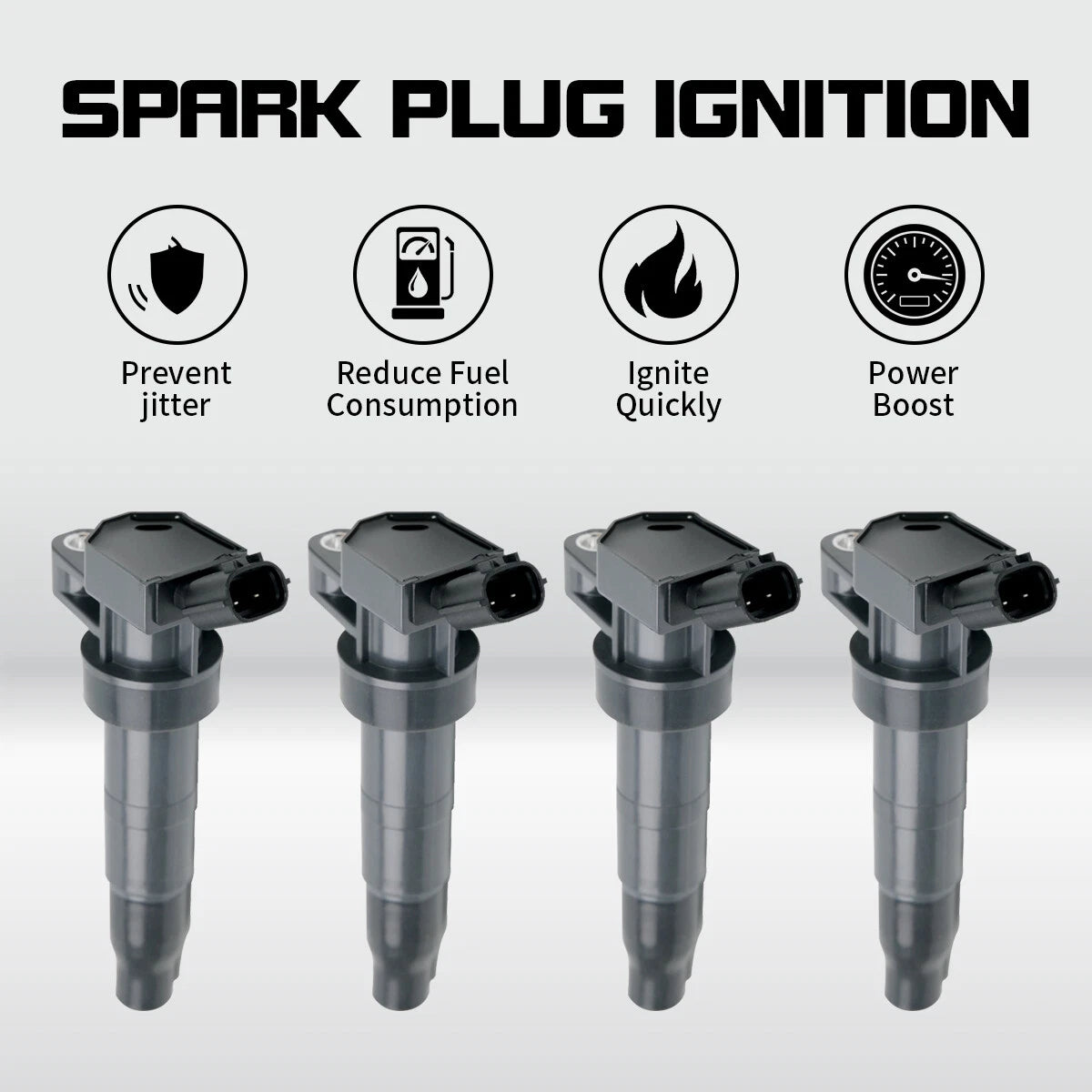 Set of 4 Ignition Coils for Hyundai Genesis, Santa Fe, Sonata, Kia Optima 2.4L UF611