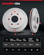 12.3in Rear Disc Rotors Ceramic Pad Kit for Toyota 4Runner Lexus GX470 (2003–2009)