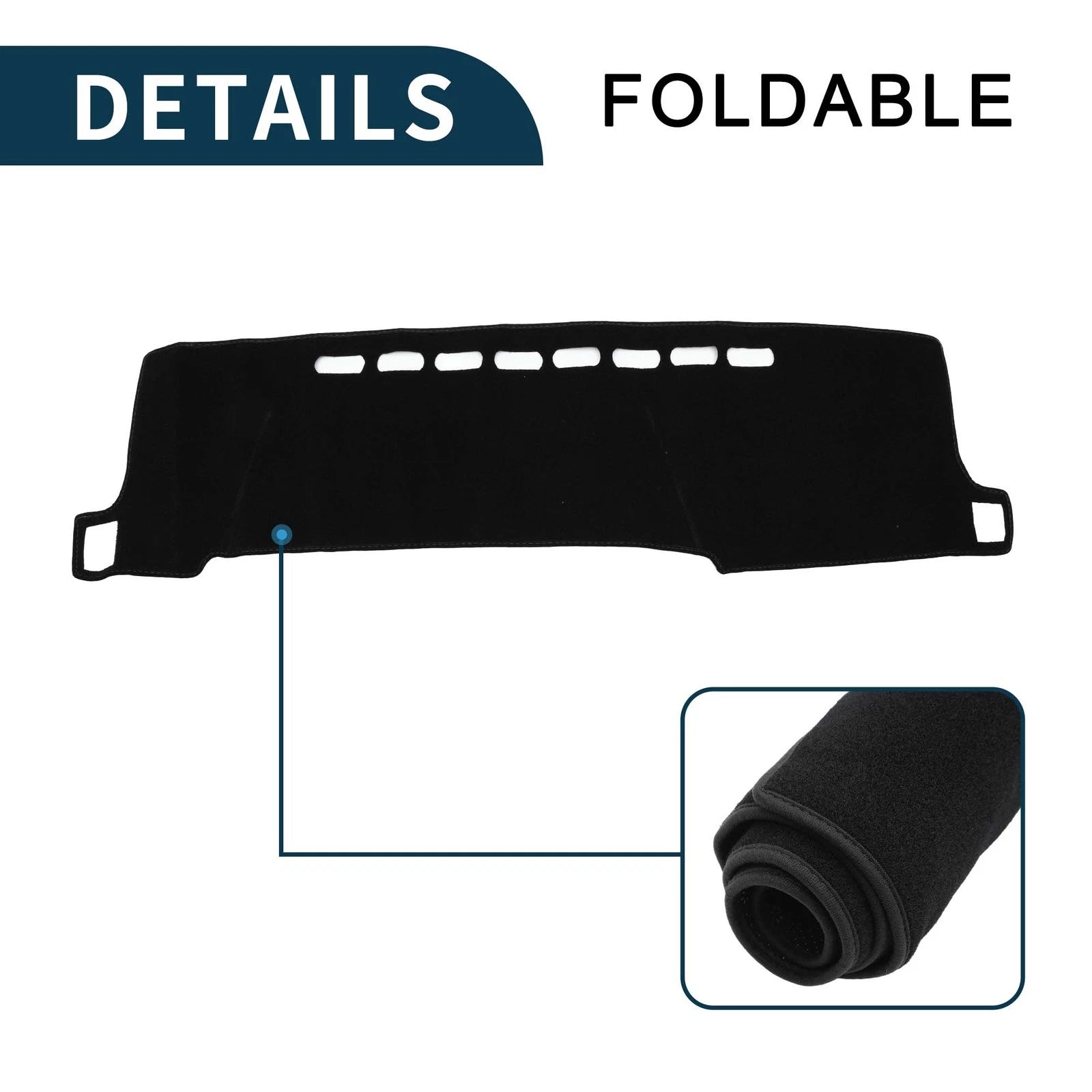 Dashboard Cover Mat for Toyota Aqua (2011–2021) - Black, 1 Set