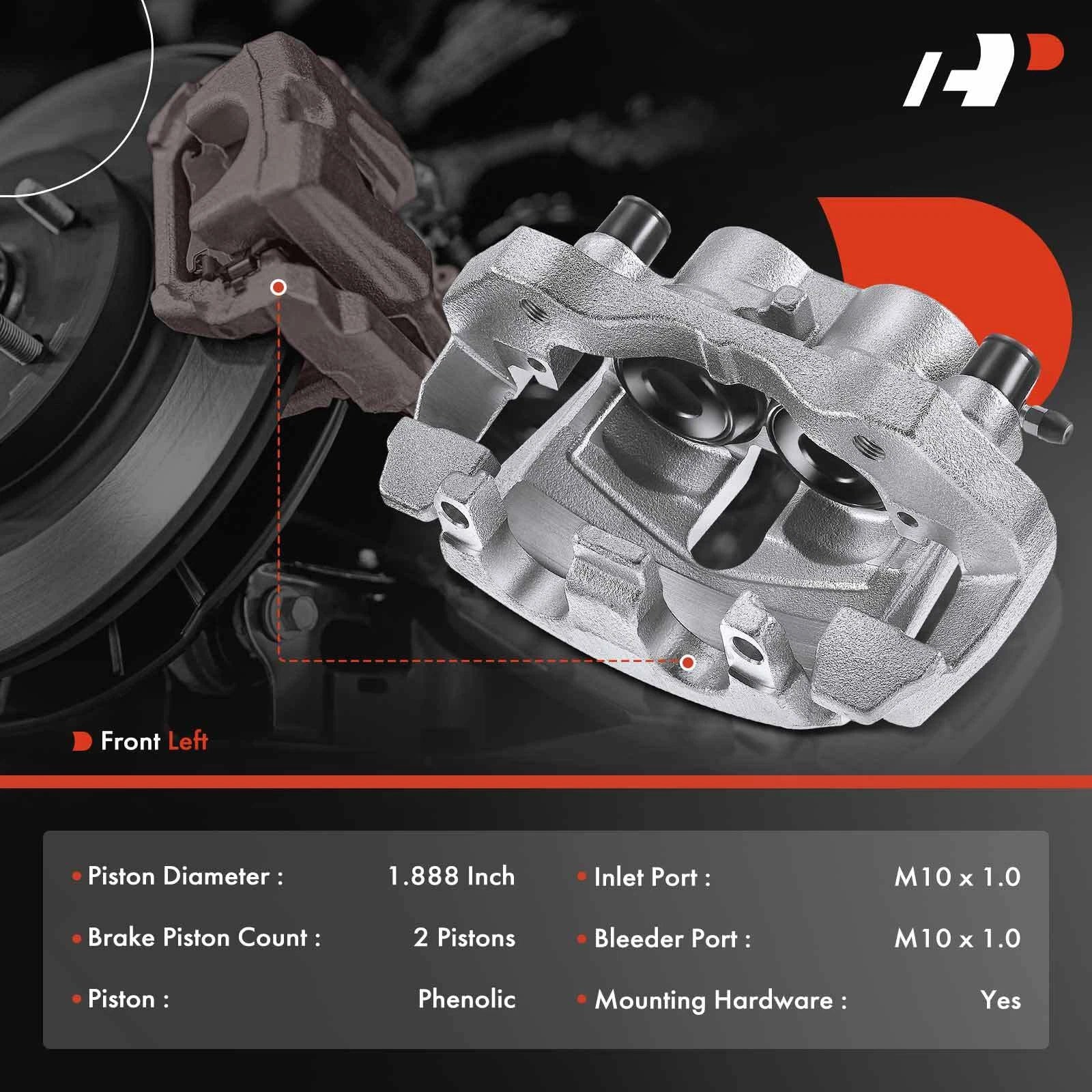 Front Left Brake Caliper with Bracket for Jeep Grand Cherokee (1999-2021)