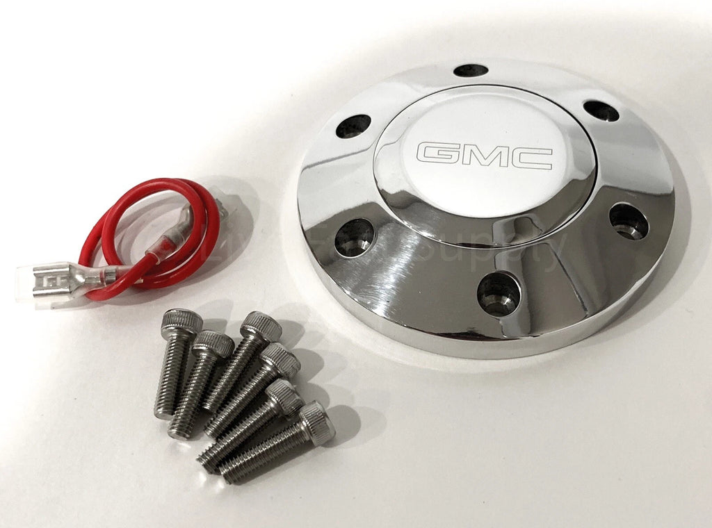 Steering Wheel Horn Button Replacement for GMC Engraved Emblem (6 Hole) (2007–2020)