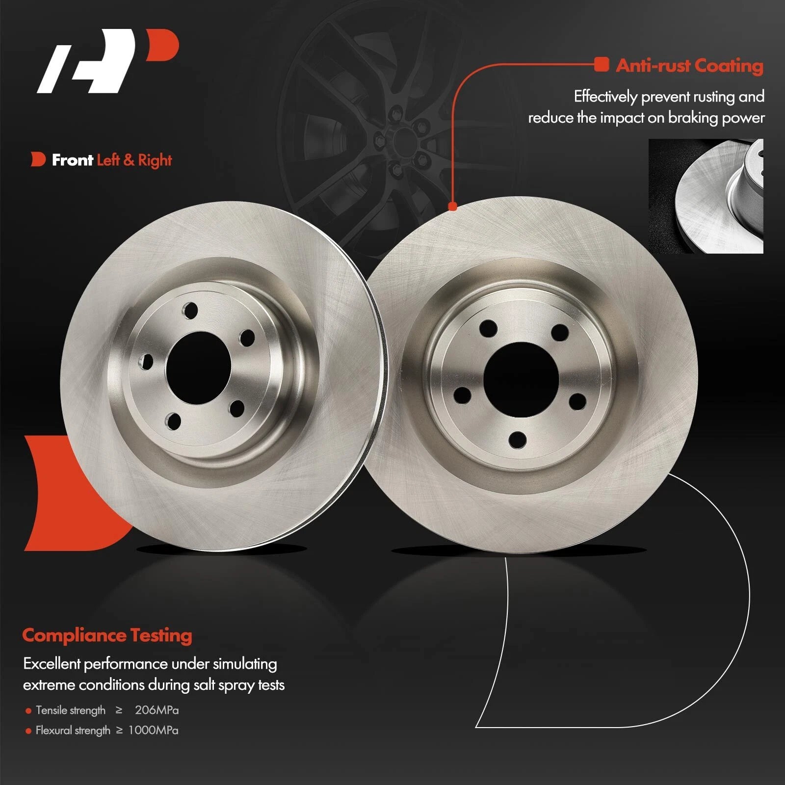 Front Disc Brake Rotors for Ford Explorer Lincoln Aviator (2020-2023)