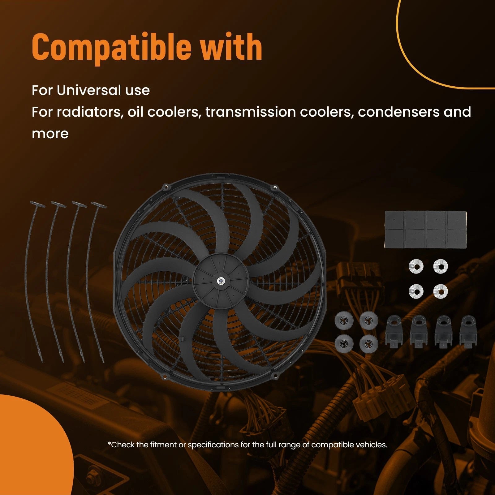 Electric Cooling System Fan for Universal Fit (3000–2250 CFM) (120W) 2019–2024