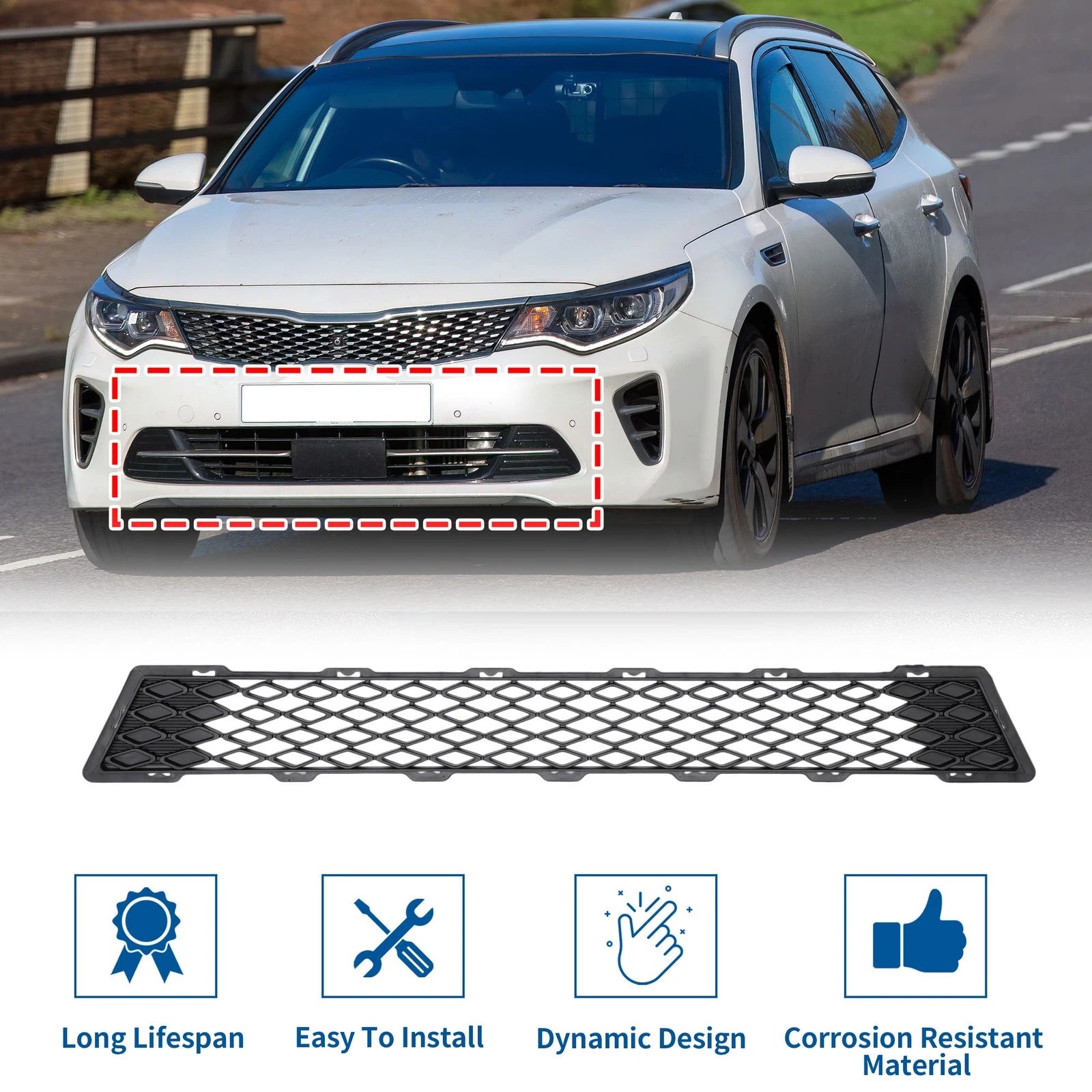 Lower Grille Front Bumper Grille for Kia Optima (2015) 1 Pcs