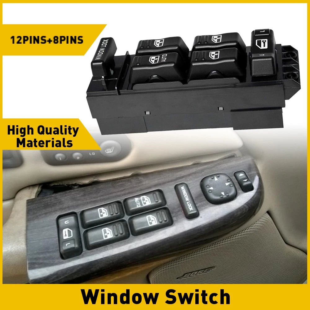 Front Power Window Switch Master for GMC Sierra 1500 2500 Yukon (2000–2002)