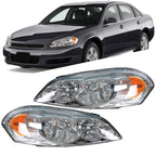 Set of 2 Headlights Assembly for Chevrolet Impala (2006–2013) Chrome Housing
