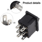 KCD1 Black DPDT Rocker Switch for Diverse Applications