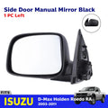 Side Mirror Rear View Manual Black Left Fits Isuzu D-Max Rodeo Pickup 2003-11