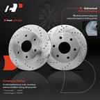 Set of 8 Front Drilled Brake Rotors and Pads for Chevy Silverado GMC