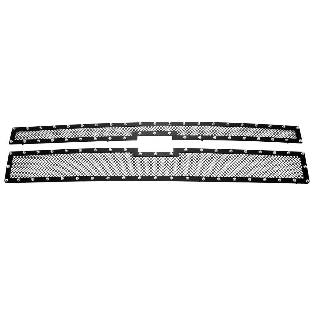 Black Stainless Rivet Mesh Grille Insert for Chevy Silverado 1500 (2014-2015)