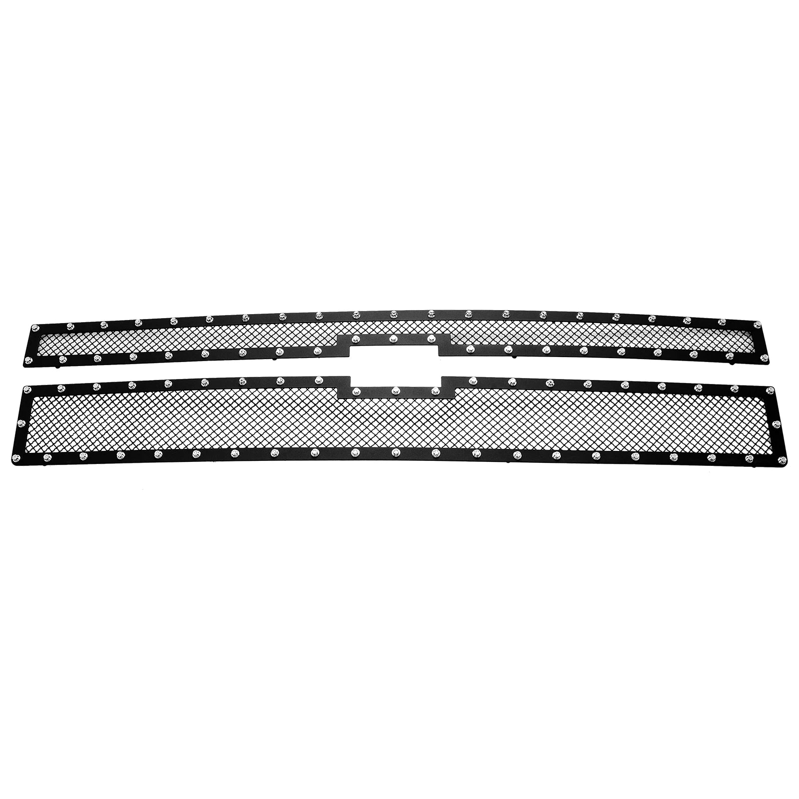 Black Stainless Rivet Mesh Grille Insert for Chevy Silverado 1500 (2014-2015)