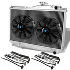 Dual Row Aluminum Radiator + 10" Black Fan for Corolla AE86 SR5 GT-S (1984–1987)
