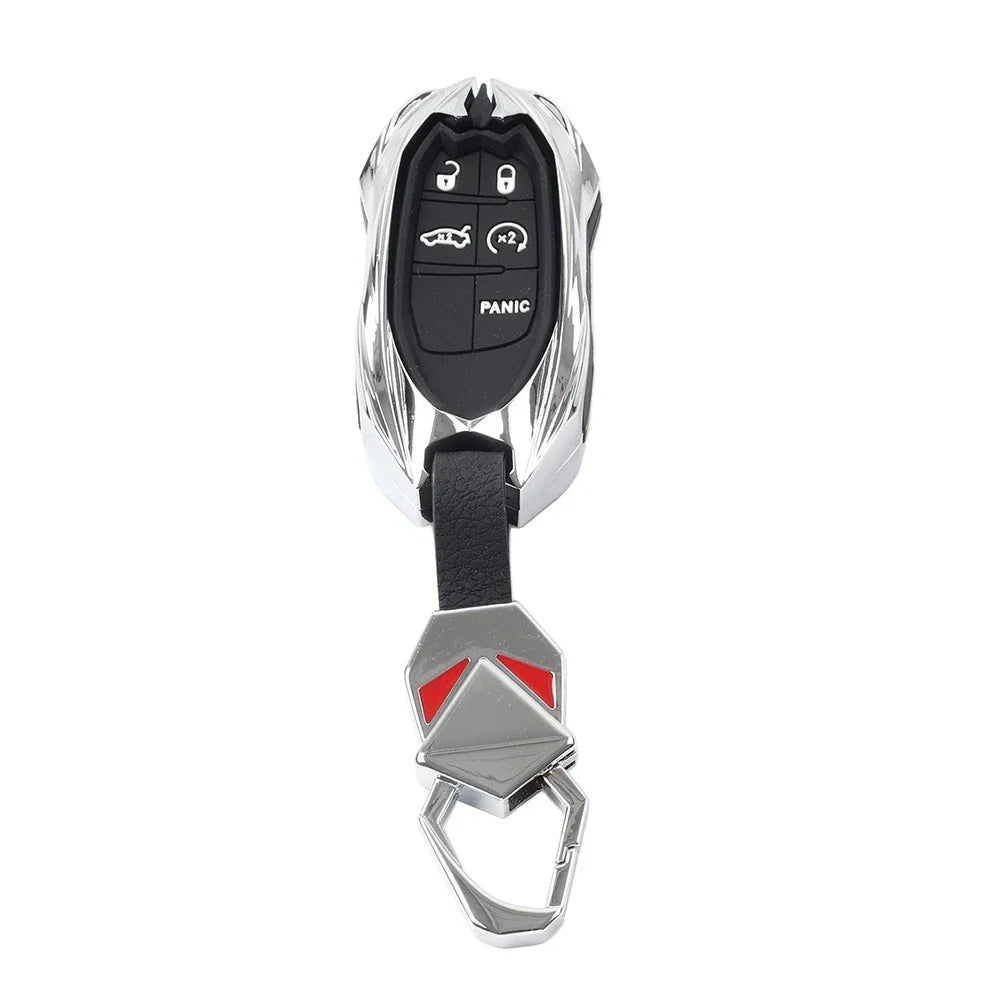 Silver 5-Button Smart Key Fob Shell Cover for Jeep Grand Cherokee (2014-2023)
