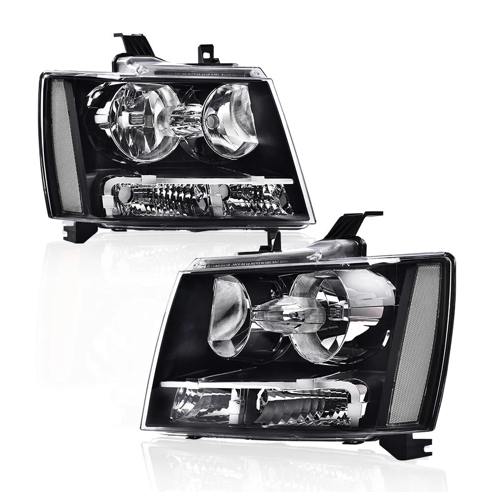 Headlights for Chevy Tahoe Suburban Avalanche (2007–2014) Clear/Black
