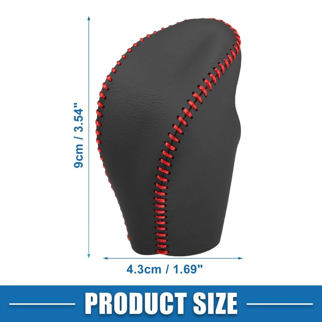 Gear Shifting Knob Cover for Nissan Rogue (2014–2016) Faux Leather Black Red