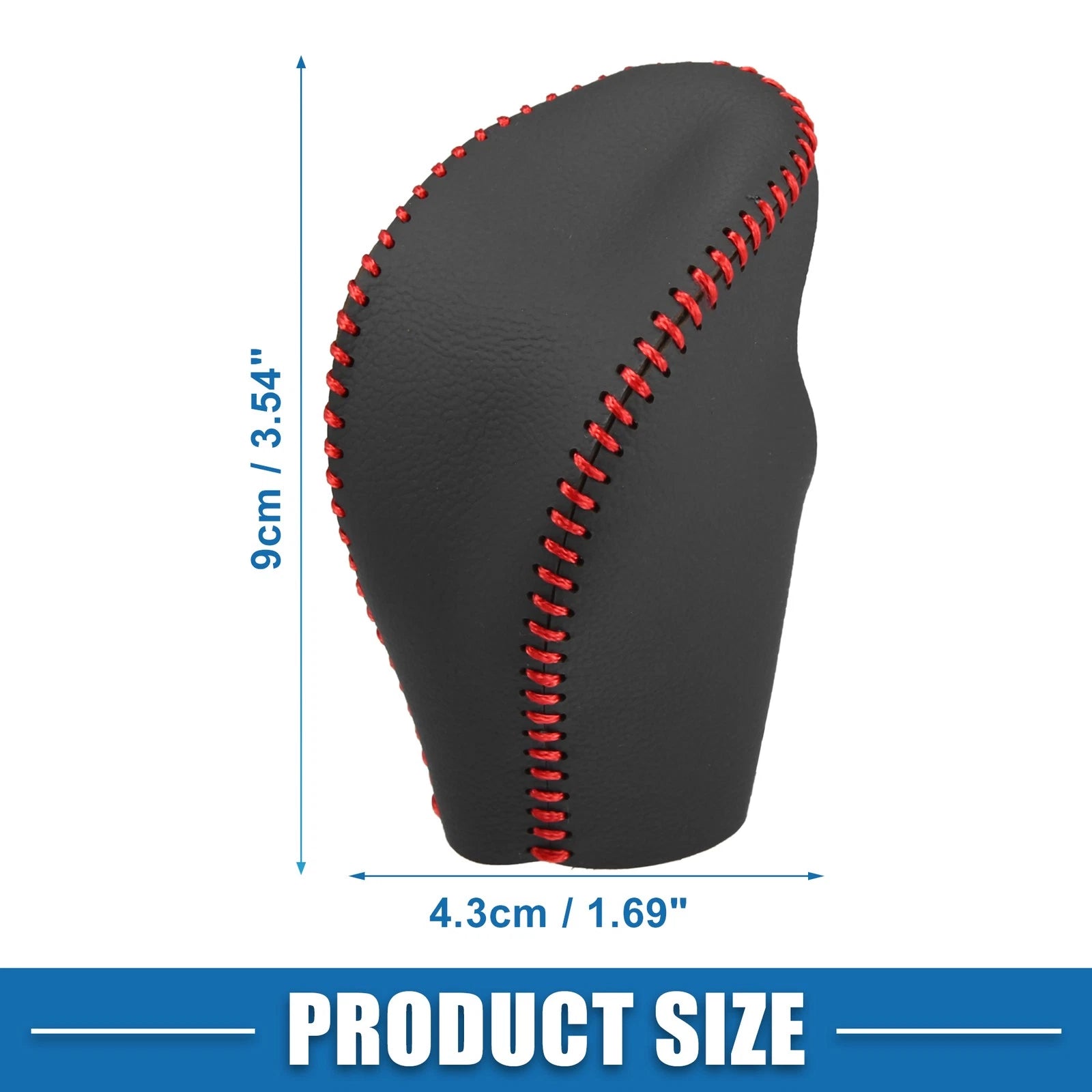 Gear Shifting Knob Cover for Nissan Rogue (2014–2016) Faux Leather Black Red