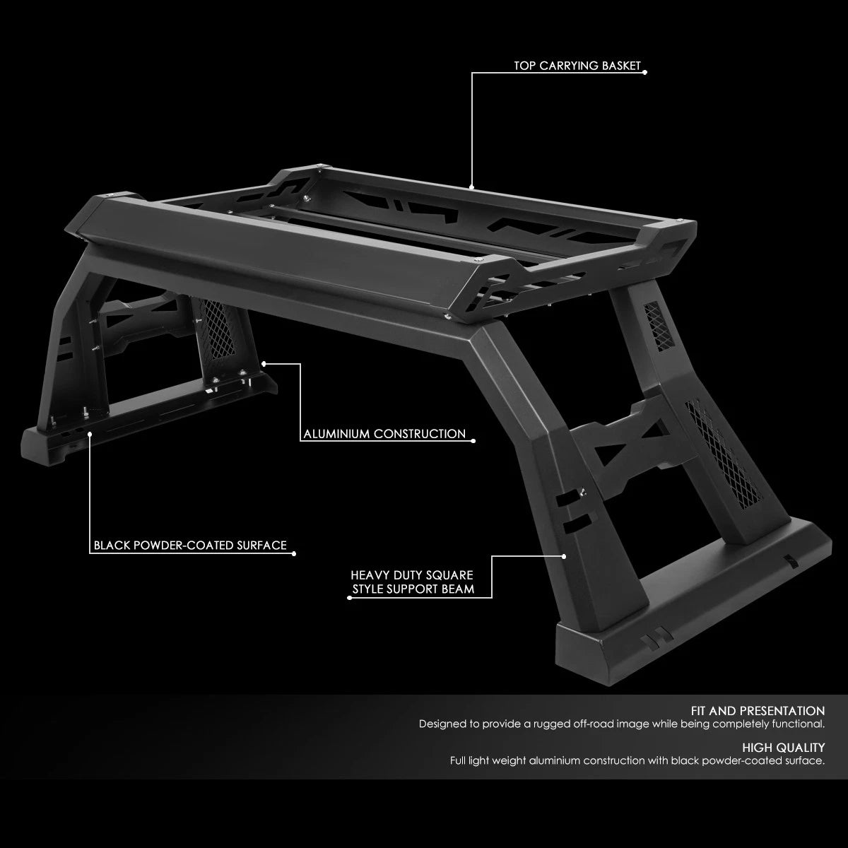 Roll Bar + Luggage Carrier Basket for Toyota Tacoma (2005–2020)