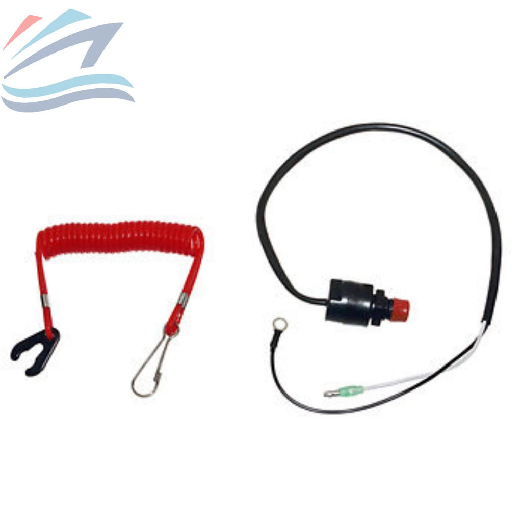Kill Stop Switch & Safety Lanyard for Yamaha 2 Str Outboard Motor (EM 689-82575-02)