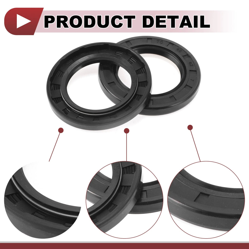 Set of 5 Rotary Shaft Oil Seals 40x62x7mm Nitrile Rubber for Various Models