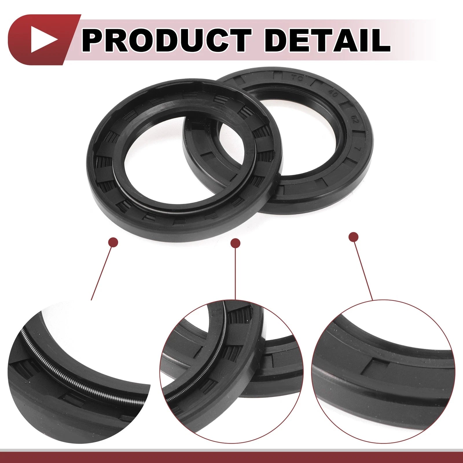 Set of 5 Rotary Shaft Oil Seals 40x62x7mm Nitrile Rubber for Various Models