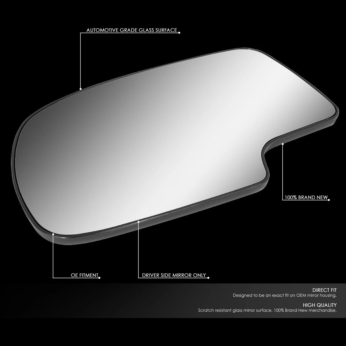Left Side Door Rear View Mirror Glass for Tahoe/Yukon (2000–2006)