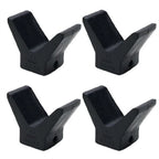 Set of 4 Black Molded Rubber V Bow Stops for Boat Trailer (Universal)