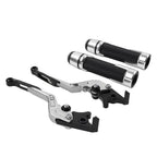 Silver Extendable Brake Clutch Levers & Handlebar Grips for BMW C650GT (2012-2018)