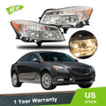 Headlights Halogen for Buick Regal (2011–2013) Driver + Passenger Side Clear Lens