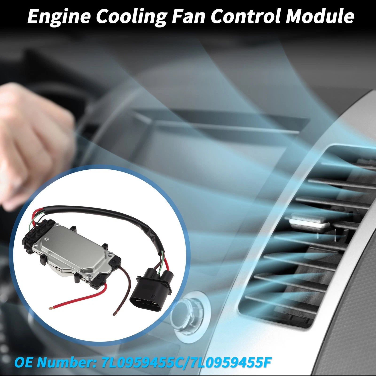 Engine Cooling Fan Control Module 7L0959455C/7L0959455F for Audi Q7 (2007–2015)