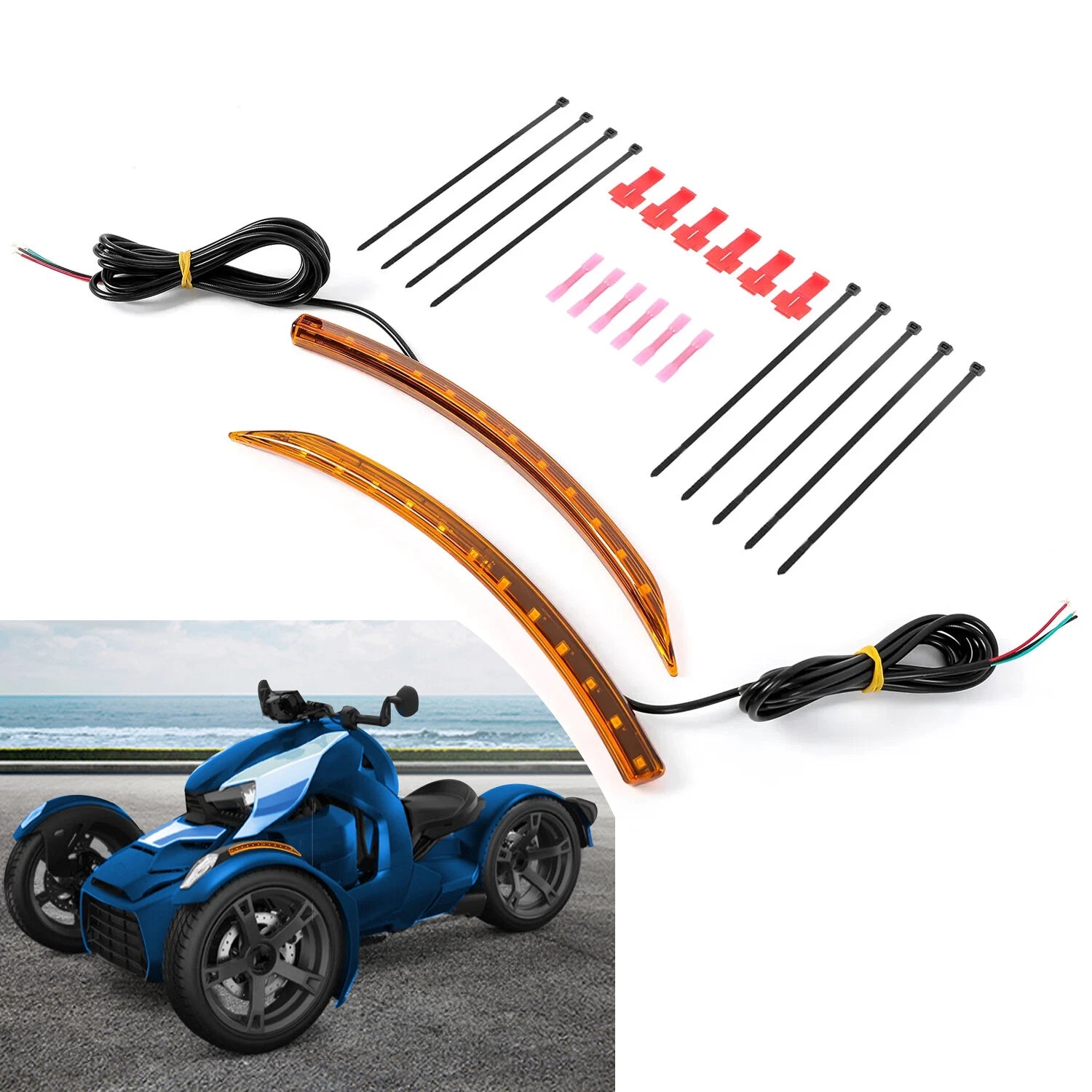 Front Fender LED Light Amber for Can-Am Ryker 600 900 (2019–2021)