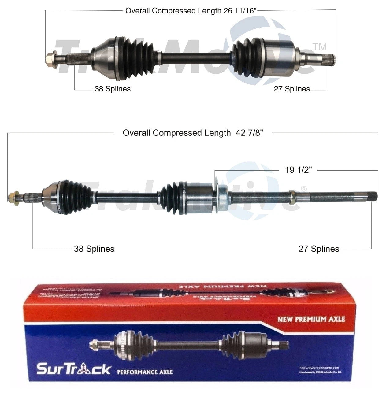 2X Front CV Axle Shafts for Ford Explorer (2011–2019)