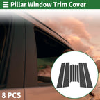 8 Pcs Door Pillar Window Trim for BMW X6 (2020–2024) Carbon Fiber Black