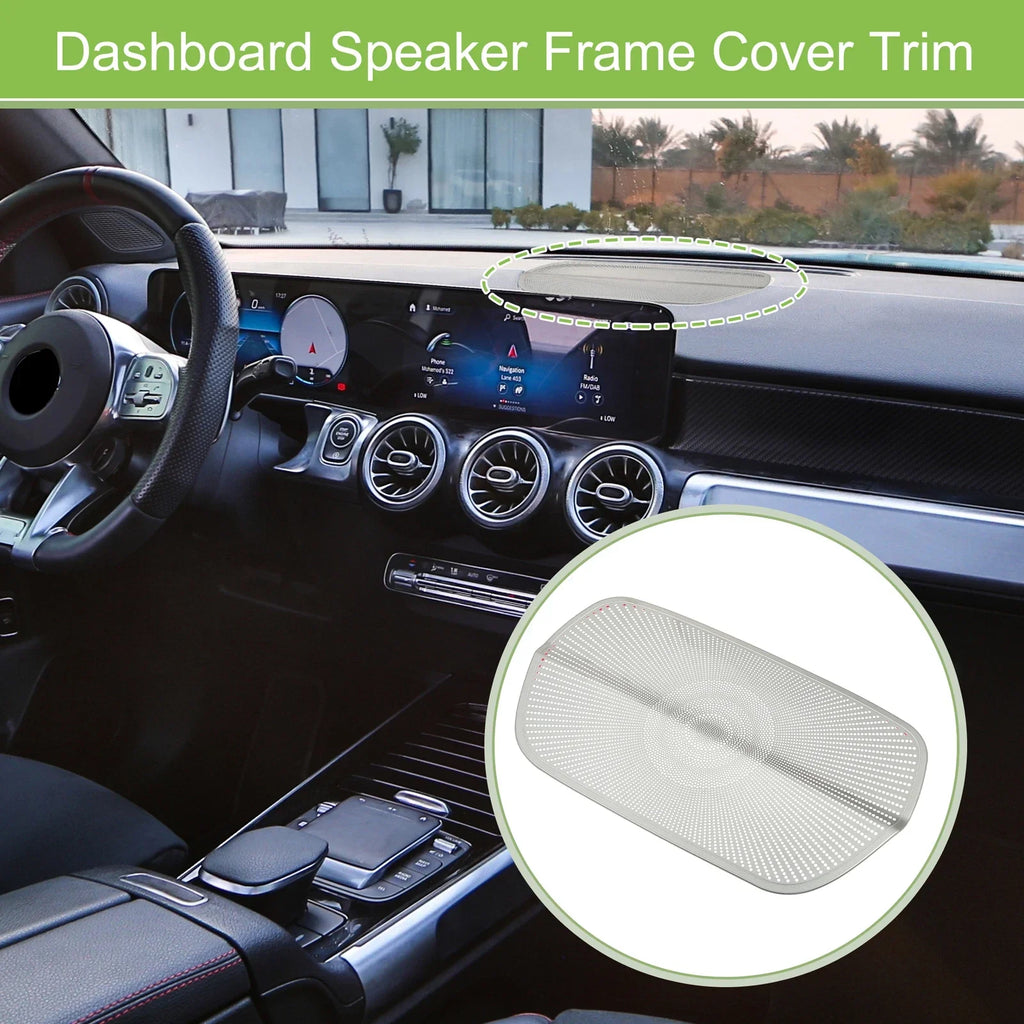 Dashboard Speaker Frame Cover Trim for Mercedes Benz GLB (2020-2022) Silver