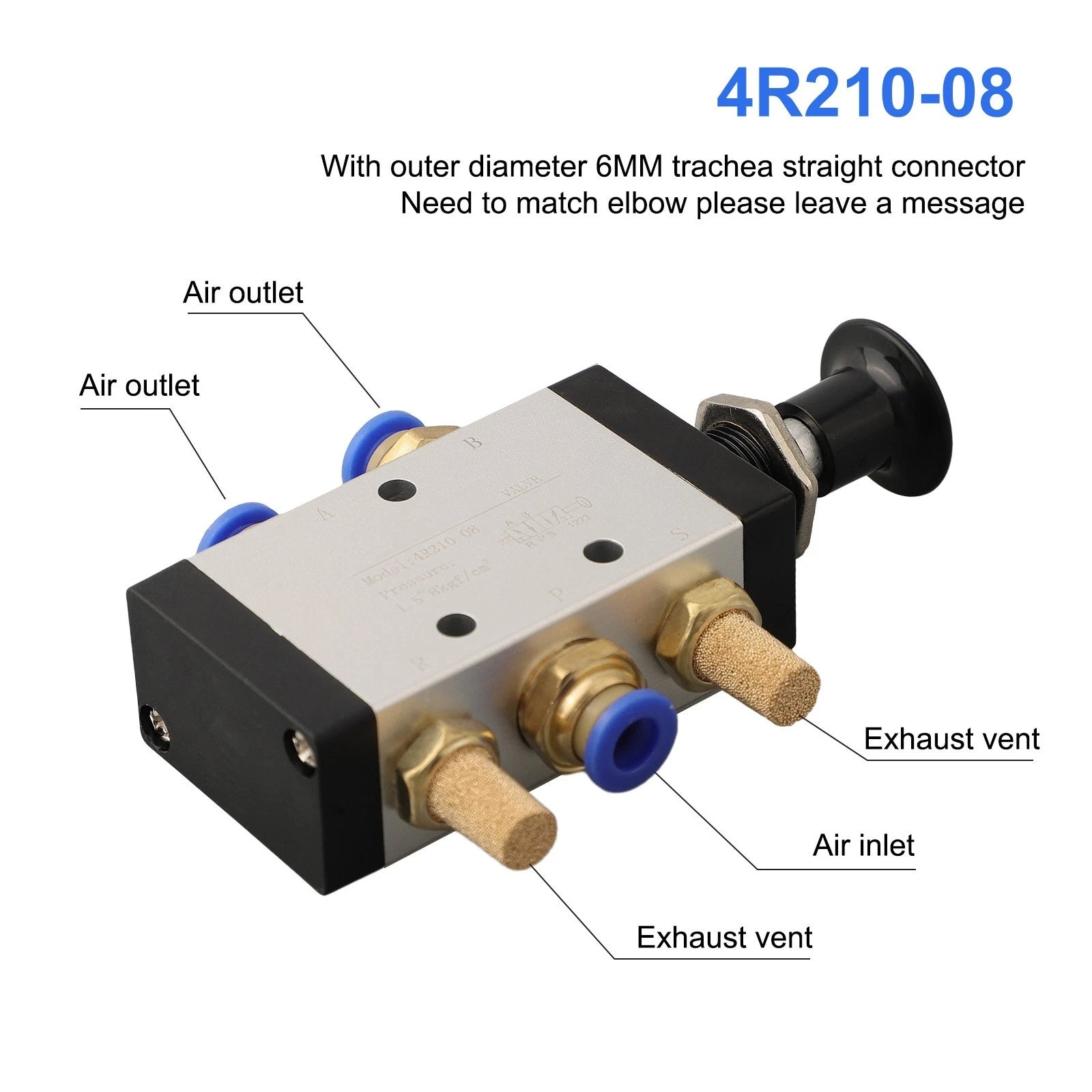 Push Pull Valve for Industrial Control Muffler (G1/4 Thread)