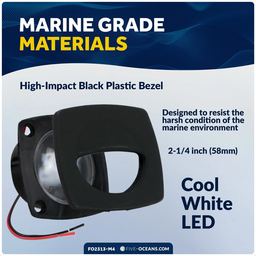 2X 2-1/4-Inch Square Companion Light for - Cool White LED, Black Housing