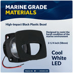 2X 2-1/4-Inch Square Companion Light for - Cool White LED, Black Housing