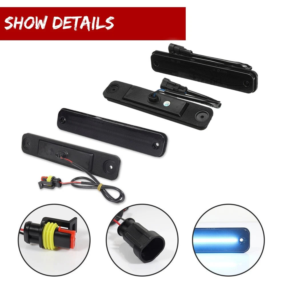 Set of 4 Smoke Ice Blue LED Side Fender Marker Lights for Hummer H2 (2003–2009)