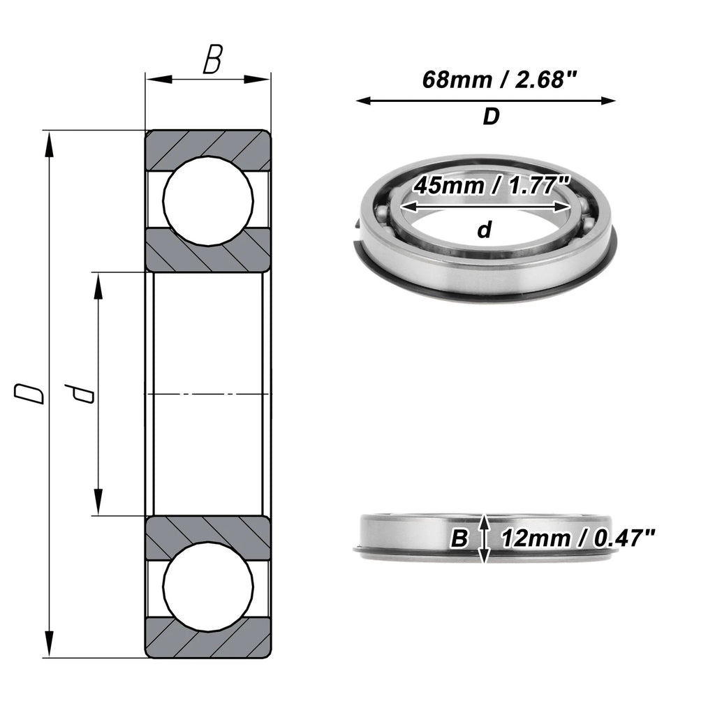Deep Groove Ball Bearing 6909NR for Scooter Skateboard Wheel (P5)