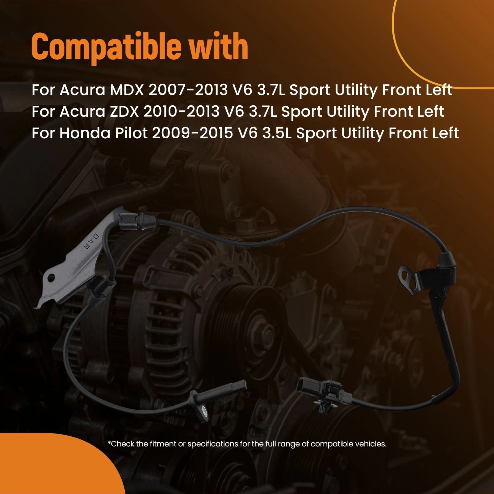 ABS Wheel Speed Sensor Front Left for Acura ZDX/MDX (2007–2013) 57455-STX-A01