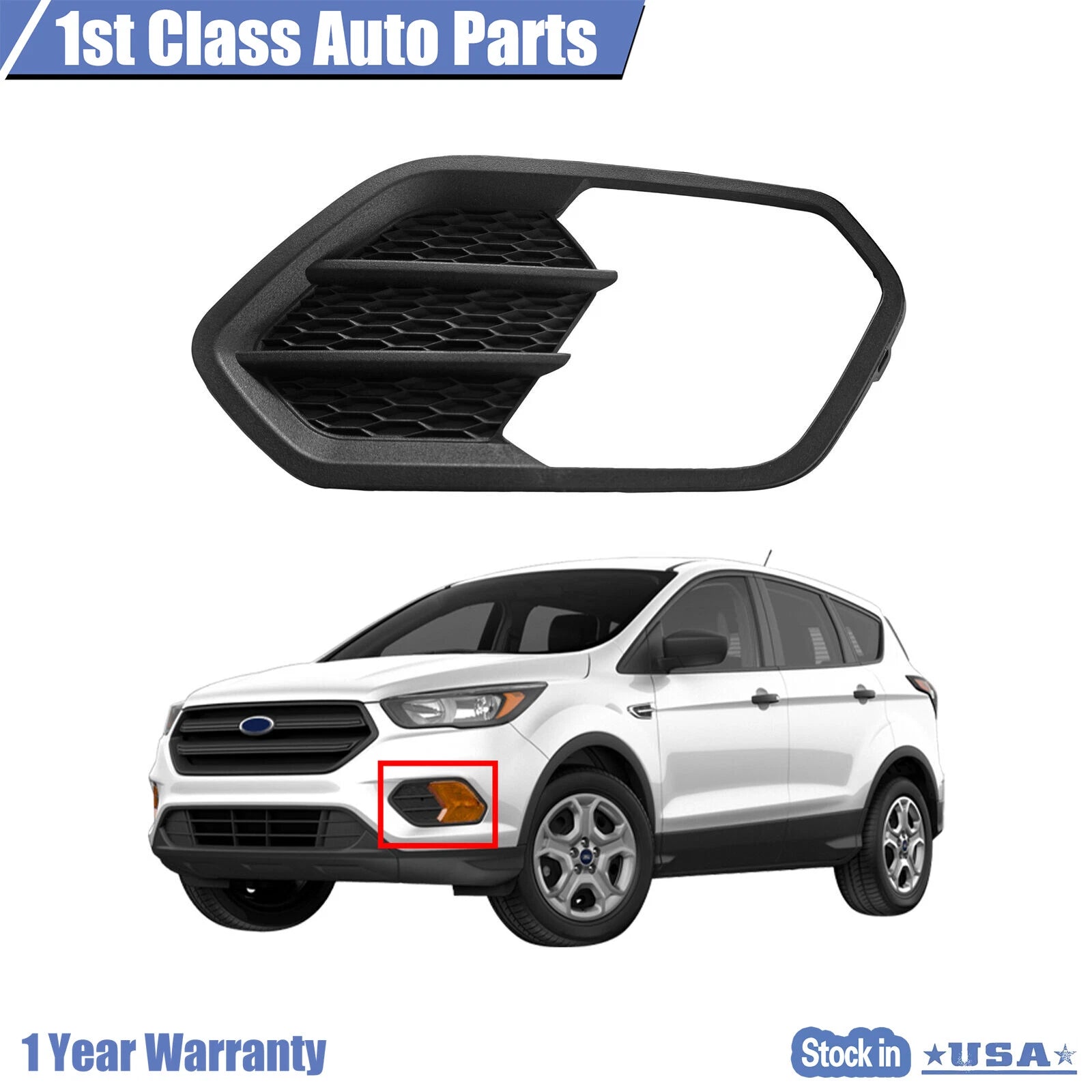 Left Fog Light Cover for Ford Escape (2017–2019)