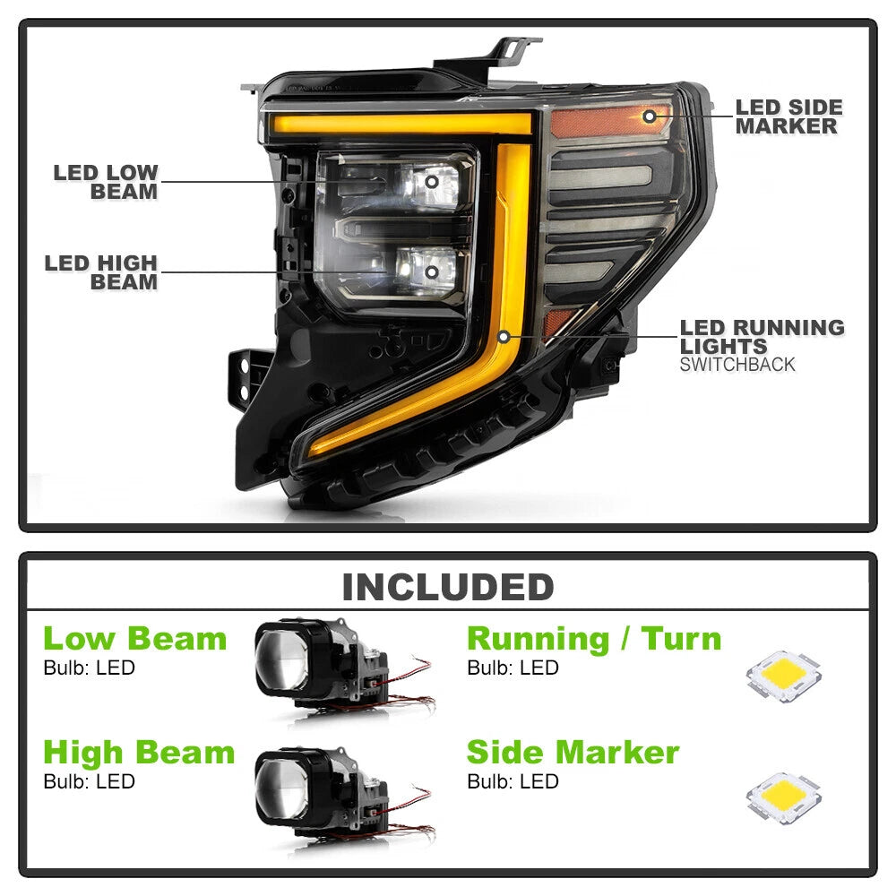 Full LED Headlight for GMC Sierra 1500 AT4/AT4X (2022–2026)